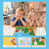 Livres d'autocollants en gelée réutilisables pour enfants, sur le thème de Noël, éducatifs et d'apprentissage précoce, fabriqués sur mesure par un fabricant de langues