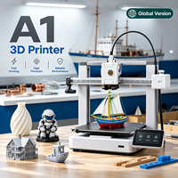 Version Globale - Imprimante 3D FDM Bambo A1 - Haute Vitesse - PLA PETG TPU - Bureau - WiFi - Calibrage Automatique à Distance - 256x256x256mm