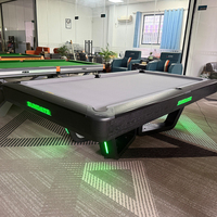Table de billard SUNDAYS de haute qualité, 9 pieds, avec plateau en ardoise naturelle, base en fer, logo personnalisé