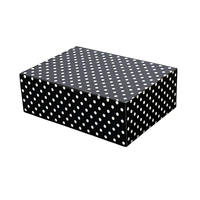 Kotak hadiah lipat Polka Dot Hitam dan putih kemasan karton bergaya untuk kue perhiasan butik solusi penyimpanan atas Flip