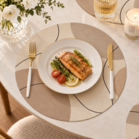 Sets de table en cuir PU floral crème vintage personnalisés, imperméables et résistants à l'huile, minimalistes et luxueux pour la décoration de la maison