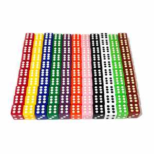 Juego de Dados D6 de Plástico Opaco Cuadrados de 6 Caras de 16 mm con Logotipo Personalizado Grabado en Varios Colores para Juegos de Rol y D&D - Product Image 1