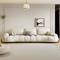 Zayshine Französisches Retro Luxus Cremeweiß Samt Wohnzimmer Sofa-Set Modulares 3-Sitzer Designer Gebogenes Sofa für Villa und Apartment