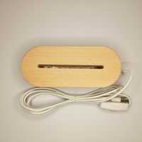 Base en bois LED pour plaque acrylique, lampe de nuit LED