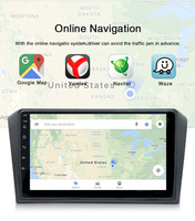 Radio Mobil GPS 2 Din Layar Sentuh, Pemutar DVD Android 9.1 9 Inci 2.5D Stereo untuk Mazda 3 2006-2011