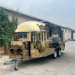 Remorque de camping en acier inoxydable de 5 m, camion de restauration mobile personnalisé pour la vente de snacks en extérieur - Product Image 1