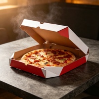 Boîte à pizza jetable avec logo personnalisé, recyclable, en papier kraft, pour restaurant, à emporter