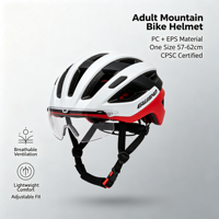 Casque de vélo CE EN1078 unisexe pour adulte, blanc, durable, léger, ventilé, avec visière amovible et feu arrière LED, idéal pour les trajets quotidiens