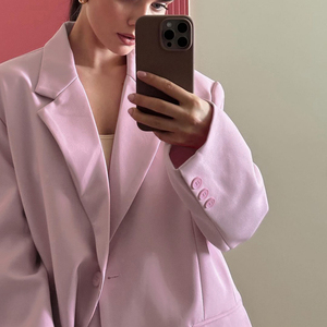 Fabbrica di qualità personalizzata 2025 autunno <span class=keywords><strong>rosa</strong></span> formale da donna abiti da donna elasticizzati in vita <span class=keywords><strong>pantaloni</strong></span> <span class=keywords><strong>pantaloni</strong></span> e Blazer da donna - Product Image 3