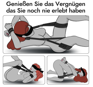 BDSM レザー拘束具キット 調整可能な手錠 足枷 手首 太もも拘束具 目隠し カップル向け-大人用セックストイ - Product Image 4