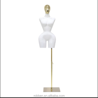 Maniquí de Plástico para Vestidos de Tallas Grandes para Mujeres Africanas con Curvas, con Cintura Delgada, Dorado, en Pose de Pie, para Exhibición de Ropa