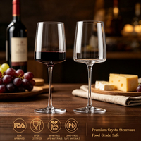 Verre à vin rouge carré en cristal sans plomb SHUNSTONE, moderne, à fond plat, personnalisé avec logo, vente en gros