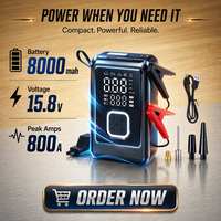 Multifunction Portable Rechargeable Car Emergency Starting Booster Charger Tire Inflator Jump Starter