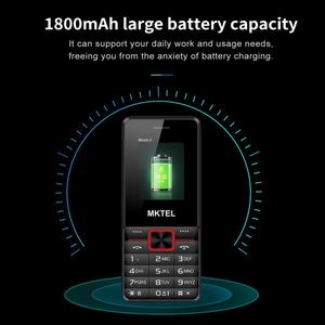 MKTEL BOOM 2 Nouveau téléphone portable à clavier avec écran 1,77 pouces, batterie 1800 mAh, MP3, MP4, radio FM, double SIM, double veille, haut-parleur puissant, lampe torche - Product Image 2
