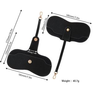 Snap Button Closure Eyeglasses Pouch Leather Sunglasses <b>Case</b> Packaging Storage Ideal Gift <b>for</b> <b>Glasses</b> Wearers & Fashion Lovers - Product Image 4