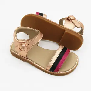 Großhandel individualisierte Sommermode atmungsaktive rutschfeste flache Freizeitsandalen für Kinder feste sohle günstige Kinder-Sandalen