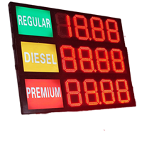 Module numérique à 7 segments LED de 12 pouces, couleur rouge, pour affichage du prix de l'essence, panneaux LED, prix de l'essence, télécommande