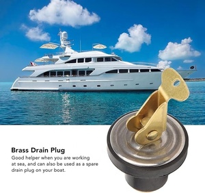 Marine Brass Deck Compression Drain Plug Screw 1/2 Inch With Rubber Twist-Turn Plugs Ship <b>Yacht</b> Boat Hardware Snap Handle Drain - Product Image 5