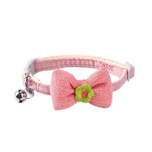 Cat Collar With Bowknot Adjustable For Small <b>Dogs</b> And Cats Pet Supplies Green Purple Pink <b>Light</b> Pink Colored Grid Pattern - Product Image 2