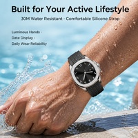 Montre de sport de luxe étanche pour homme, bracelet en silicone, montre à quartz en gros, logo personnalisé, montre à cadran arabe pour homme