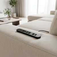 Table de chevet avec prise de courant encastrée, port USB, 2 prises, matériau PC ignifuge, design de meubles japonais