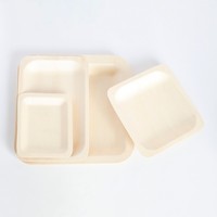 Assiettes rondes jetables en bois de bouleau multi-tailles, 100 % compostables, pour la restauration