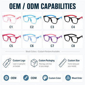 Gafas <span class=keywords><strong>de</strong></span> Lectura Ópticas con <span class=keywords><strong>Lentes</strong></span> Cuadradas Ligeras para Niños, Monturas para Niños con Todas las Formas <span class=keywords><strong>de</strong></span> Rostro - Product Image 6