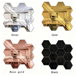 Pegatinas de Pared Hexagonales de Diseño Contemporáneo Ecológicas de Acrílico, Autoadhesivas, Decorativas para Sala de Estar, Fondo de <span class=keywords><strong>TV</strong></span>, Espejo - Product Image 4