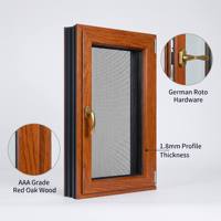 Ventana Triple Templada HUACAI de Madera de Alerce Ruso con Revestimiento de Aluminio, Diseño de Grado Superior, Aislamiento Térmico y Acústico de Nivel 7