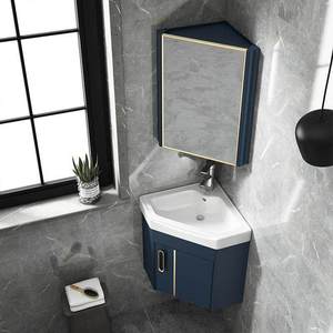 Customizable <b>small</b>-sized ceramic integrated basin wall mounted aluminum alloy bathroom <b>cabinet</b> - Product Image 4