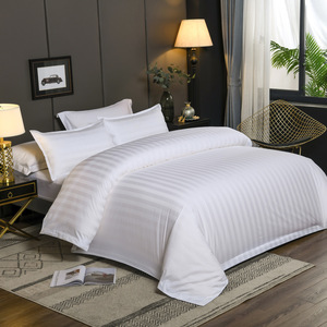 Customized Stripe Hotel <strong>Bedding</strong> Sets Stripe Hotel Duvet Cover Sets Stripe Cotton Hotel Bed Sheet Sets with Pillow Case - Product Image 2