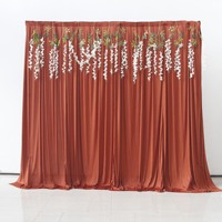 Offre Spéciale élastique lait soie voile mariage hôtel plafond vague décoration fenêtre fond extensible rideaux mariage
