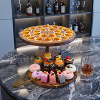 Duurzame houten bord met plantenpatroongravure, milieuvriendelijke schaal voor gedroogd fruit, desserts, snacks, cake en brood voor feestjes