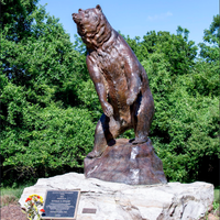 Sculpture D&Z, grande statue d'animaux en cuivre noir en plein air, sculpture en bronze d'ours grizzly