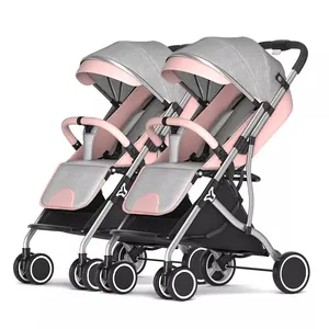Lightweight Twin Stroller with Aluminum Frame and Two Large Individual Recline Seat Double Stroller,twins baby stroller