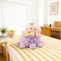 Peluche de poulpe ronde mignonne, jouet en peluche doux et moelleux, créature marine en peluche multicolore, poupée de poulpe pour la décoration de la maison, canapé, cadeau pour enfants