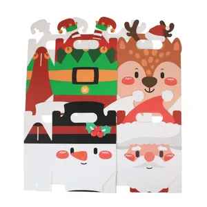 Boîtes d'emballage rectangulaires de la série <span class=keywords><strong>Noël</strong></span>, boîtes en papier enduit durable pour gâteaux, biscuits, cadeaux de fête - Product Image 4