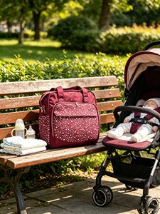 Bolsa de Pañales para Bebé, Bolso de Mano para Mamá, Bolsa de Pañales para Recién Nacidos, Organizador de Cochecito para Viajes - Product Image 5
