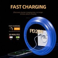 Enchufe de pared empotrado francés con Usb tipo A tipo C PD 20W cargador rápido enchufe de pared estándar de la UE con toma de corriente USB 220V ~ 250V