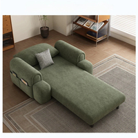 Sofá Cama Esquinero Reclinable, Extensible y Plegable de Tela para Sala de Estar de Apartamento Moderno