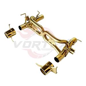 Sistema de Escape Catback Vortex de Titanio Chapado en Oro con Tubos con Válvulas para Ferrari 488 GTB Spider 3.9T 2015-2019, Kits de Modificación Atornillables - Product Image 2