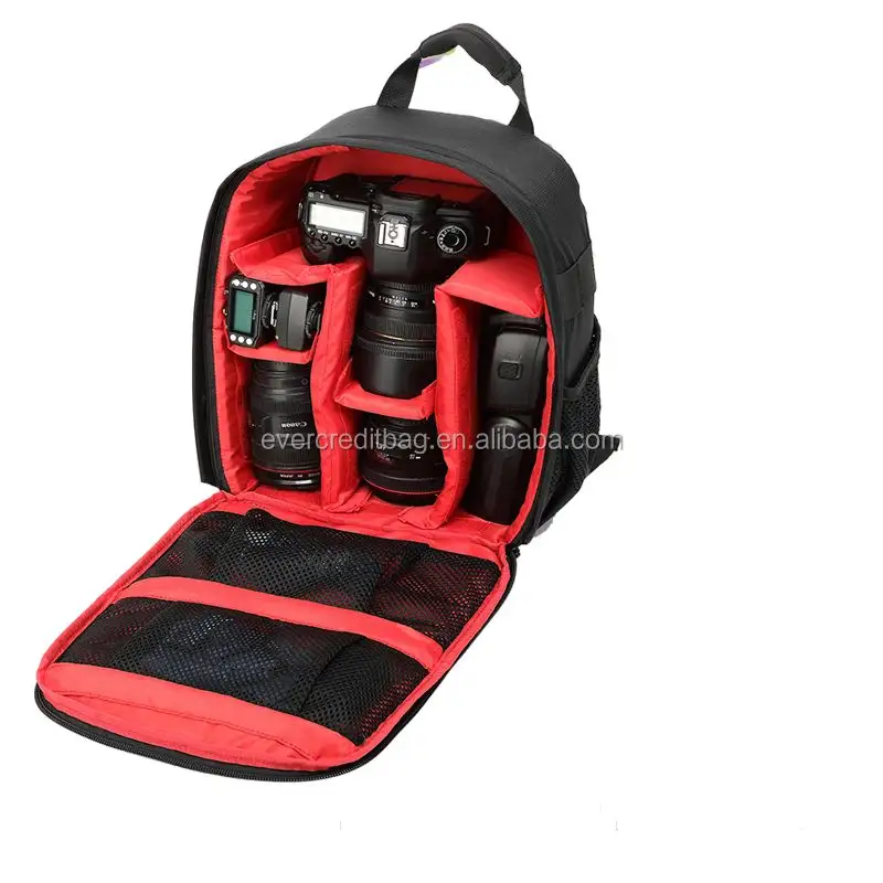 Evercredit Sac pour appareil photo multifonction étanche de haute qualité en usine Sac à dos avec compartiment pour ordinateur portable Sac pour appareil photo