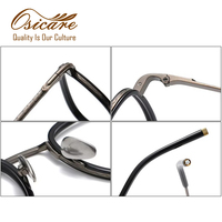 Montures de lunettes de vue mixtes en titane et acétate gravées, style rétro premium pour hommes, design élégant, en Nitinol