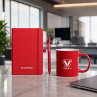 Ensemble cadeau promotionnel personnalisé, kit d'affaires rouge imprimé pour les salons professionnels, solution de branding d'entreprise