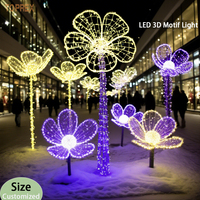 3D Blumen-Skulptur Beleuchtung Wetterfestes Acryl-Dekor IP65 für Heim & Landschaftsdekoration für Hochzeiten Weihnachten & Halloween