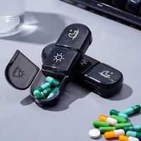 Organisateur de pilules hebdomadaire en plastique, 3 fois par jour, boîte à pilules portable de voyage, 7 jours, grands compartiments, vitamines, médicaments, huiles de poisson
