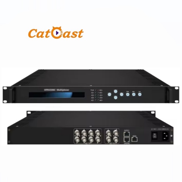 Digital Video CATV TS Multiplexer with 8 ASI/512 IP Ports 180 PID Output 10/100/1000M Ethernet Metal