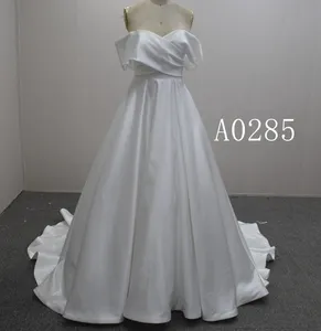 新款2024新娘单肩雪纺缎子吊带衫婚纱