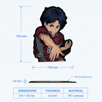 Autocollants de voiture anime 3D à dégradé, vente directe d'usine, matériau PET, autocollant lenticulaire anime imperméable
