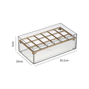 Transparent Lipstick Storage Box Multi Compartment Pet Makeup Organizer For Desktop Use - Product Image 5